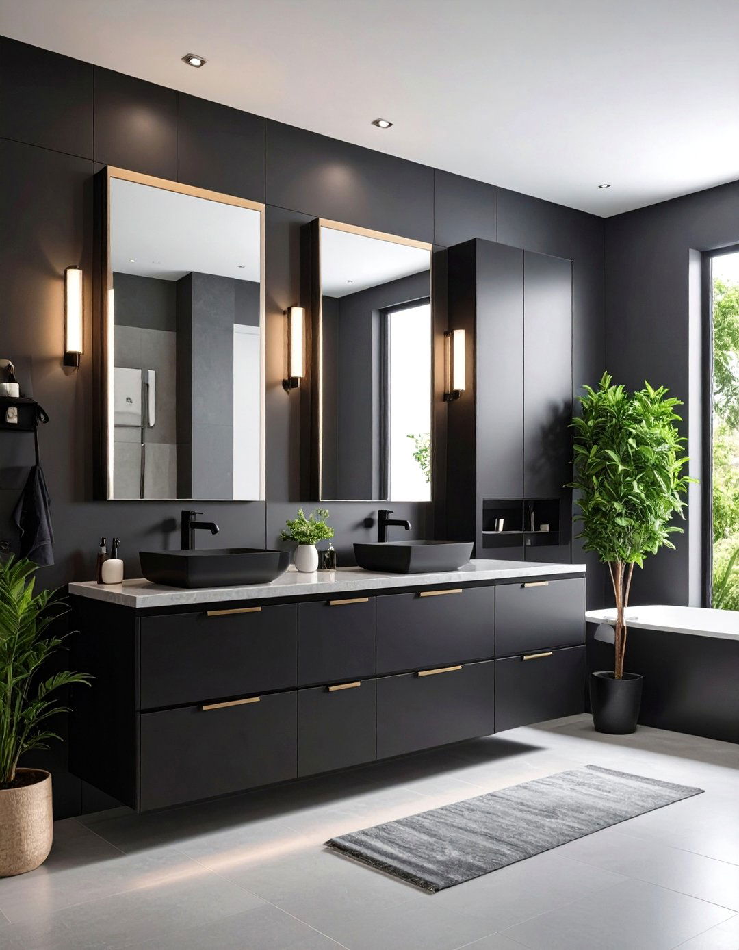 Compact Black Cabinets for Small Bathroom Spaces - 24 bathroom with black cabinets ideas