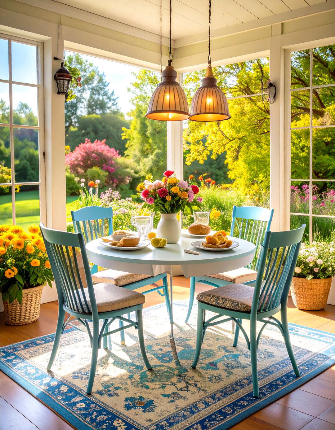 Compact Breakfast Dining Area - 24 Small Sunroom Ideas