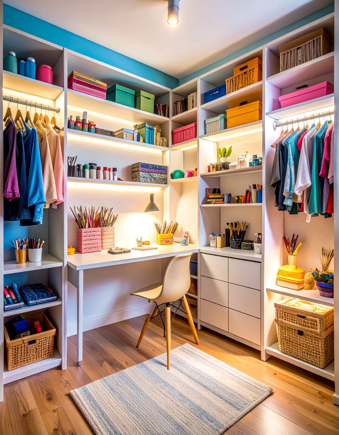 Compact Closet Art Station - 24 Art Room Ideas