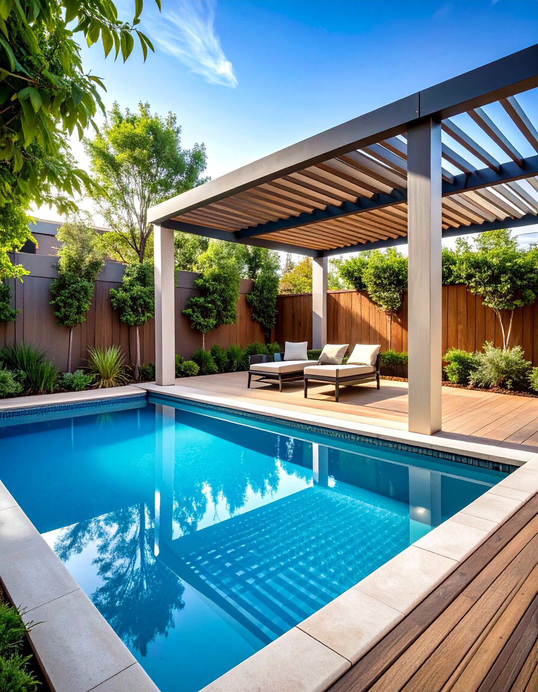 Compact Courtyard Pool Design - 24 Semi Inground Pool Ideas