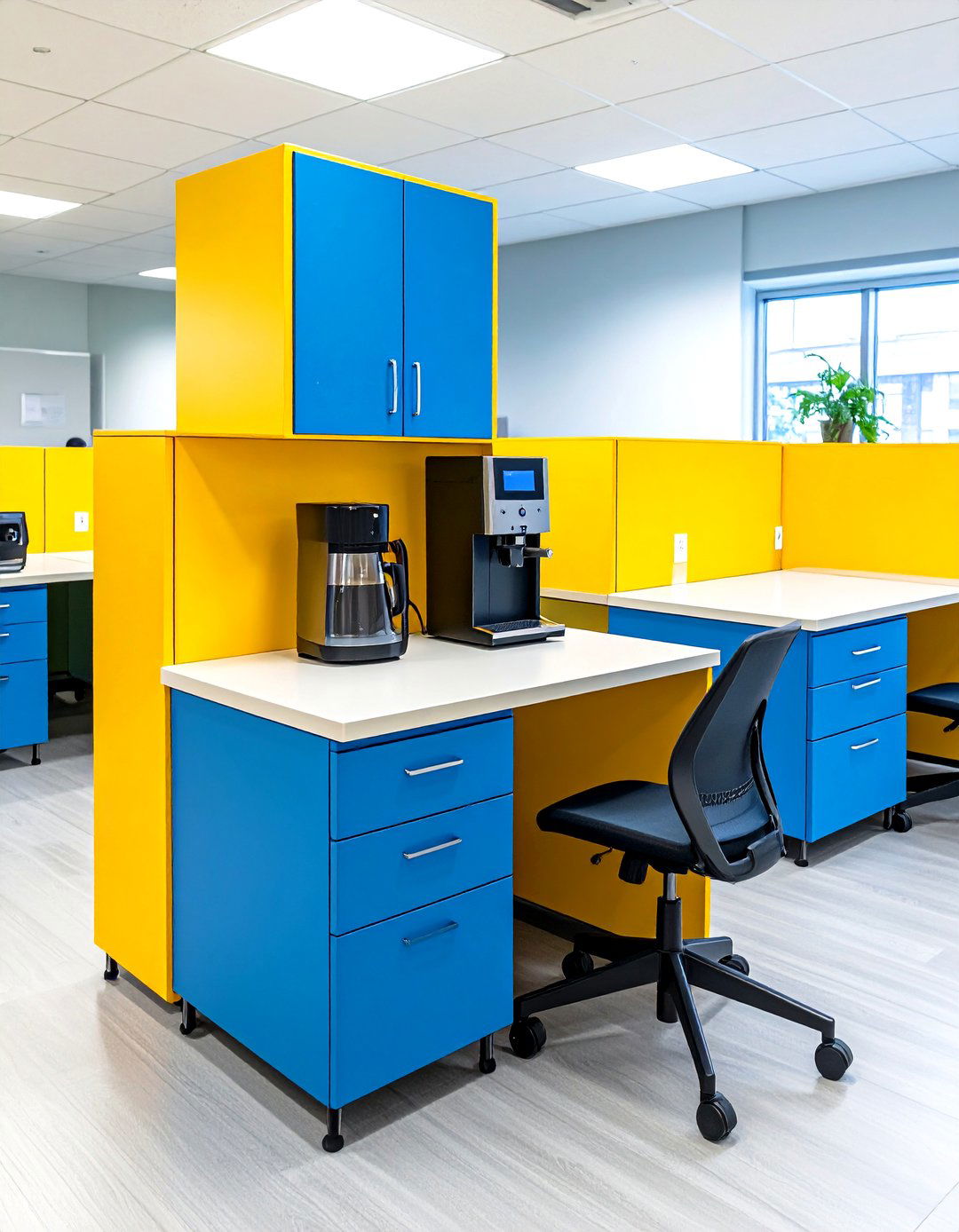 Compact Cubicle Coffee Corner - 24 Office Coffee Station Ideas