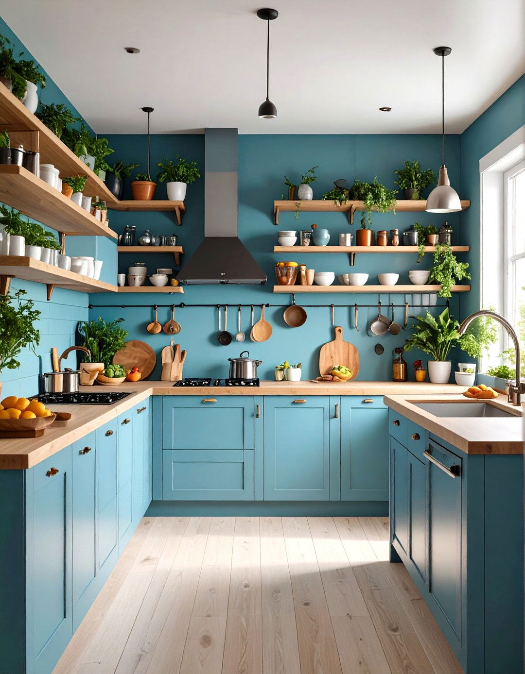 Compact Galley Kitchen with Smart Storage - 24 One Room Cabin Interior Design Ideas