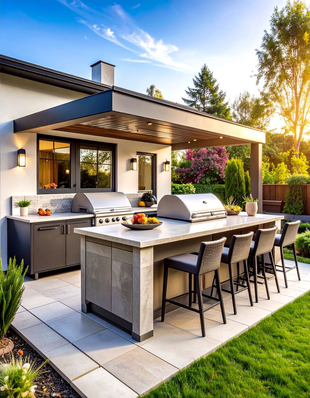 Compact Outdoor Kitchen Hub - 24 Townhouse Backyard Ideas
