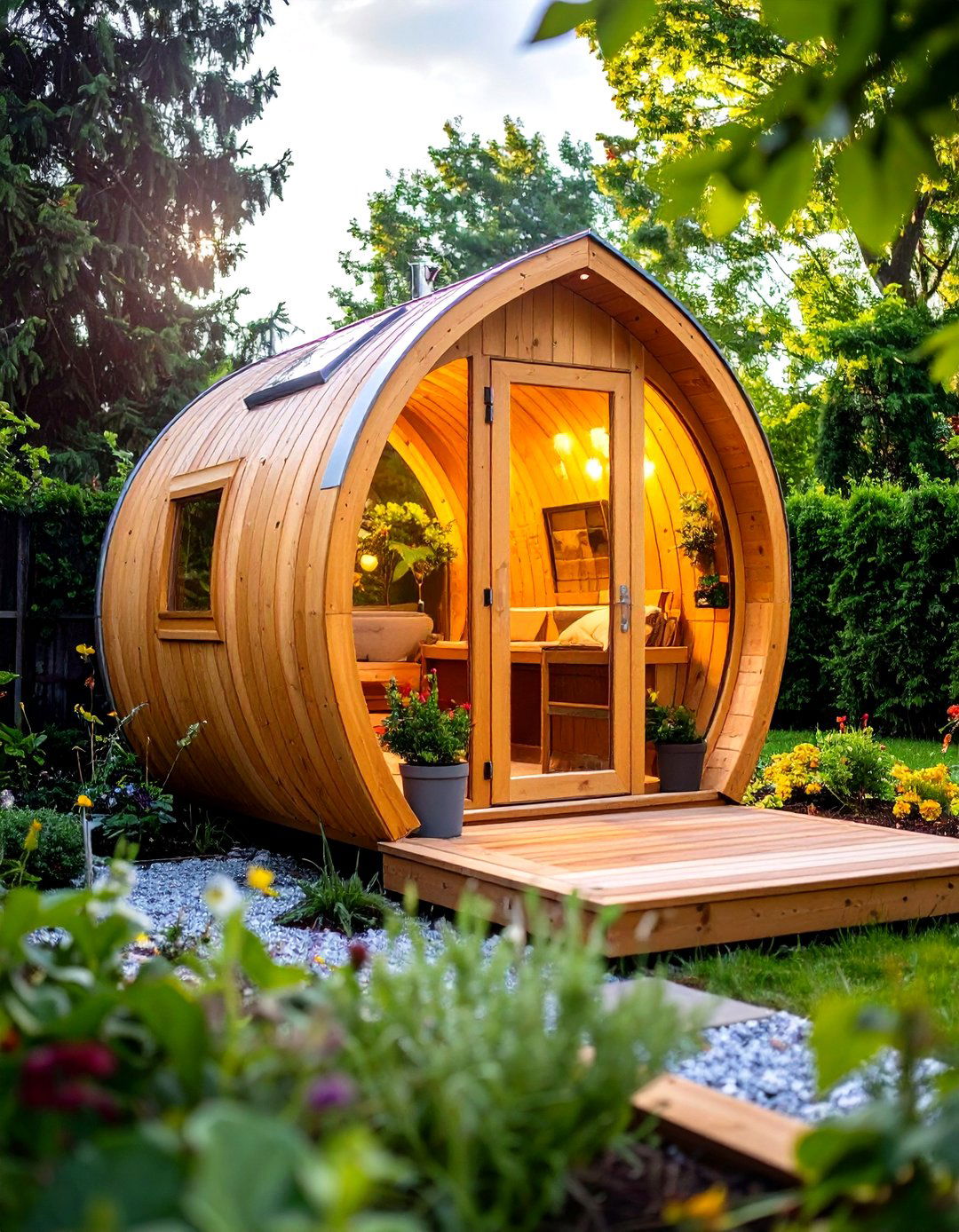 Compact Pod Sauna for Small Outdoor Spaces - 24 Outdoor Sauna Ideas