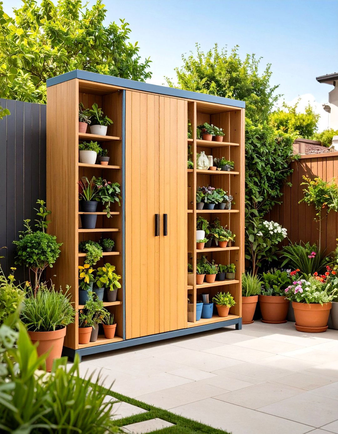 Compact Vertical Cabinet - 24 Lawn Mower Storage Ideas