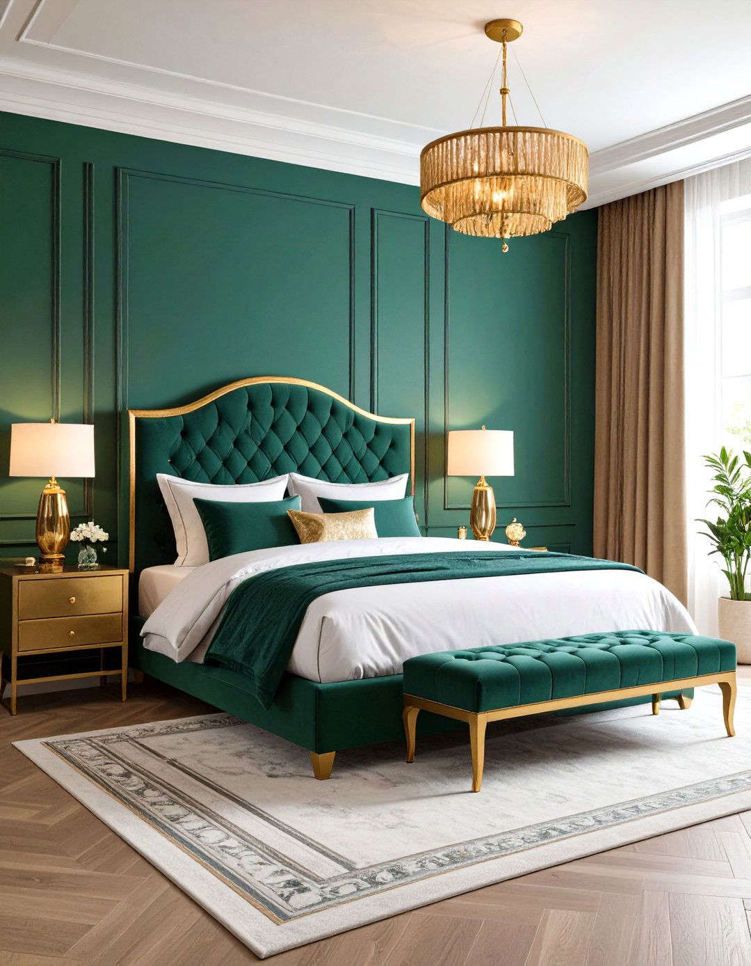 Complete Emerald Green and Gold Room Transformation - 24 Emerald Green and Gold Bedroom Ideas