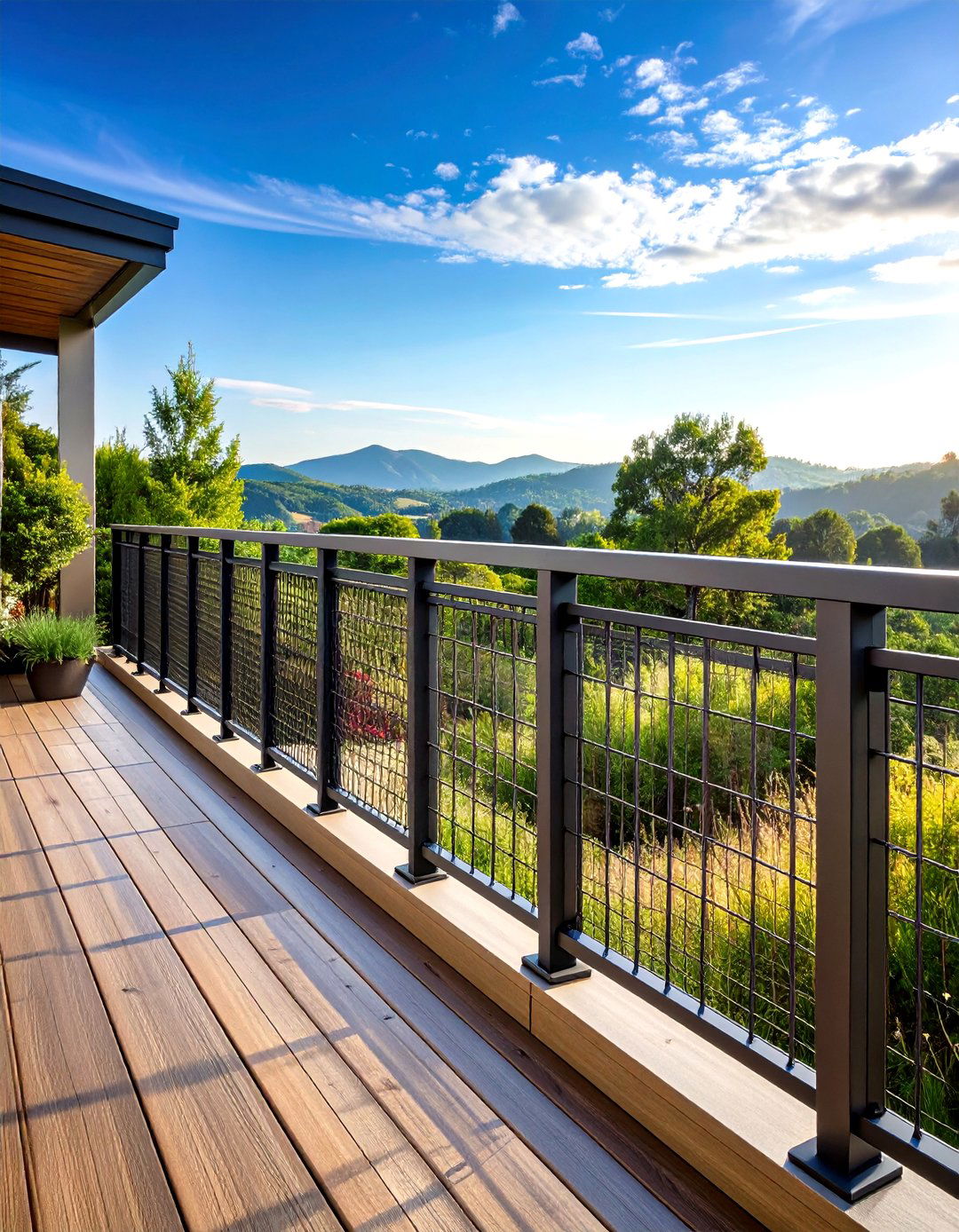 Composite Frame Weather Resistant Railing - 24 Hog Wire Deck Railing Ideas