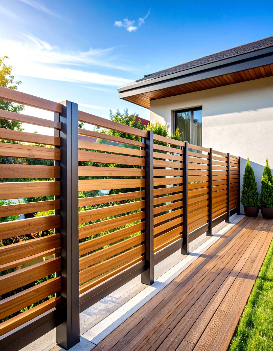 Composite Slat Fencing - 24 Balcony Privacy Ideas