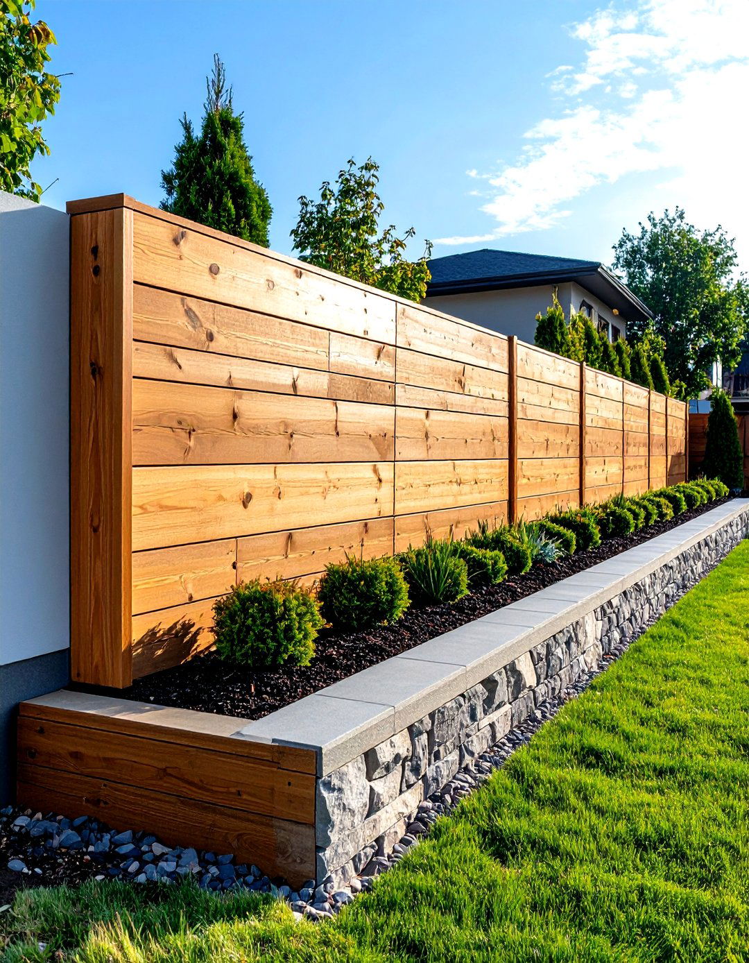 Composite Wood Retaining Wall with Low Maintenance Benefits - 24 Wood Retaining Wall Ideas