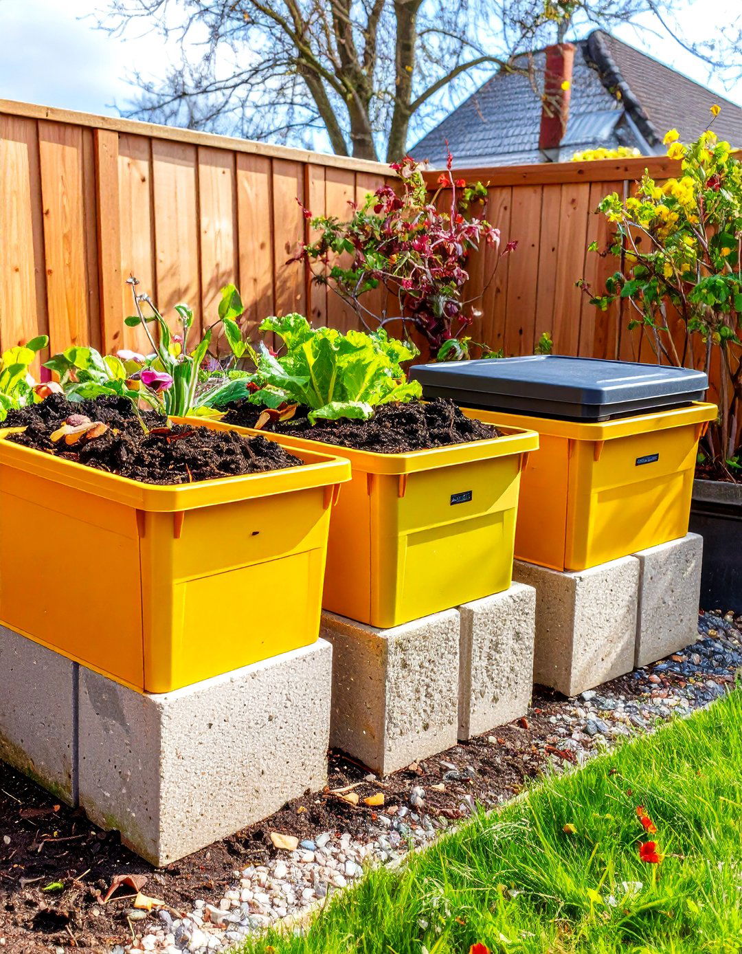 Compost Bin Enclosures - 24 Cinder Block Garden Ideas