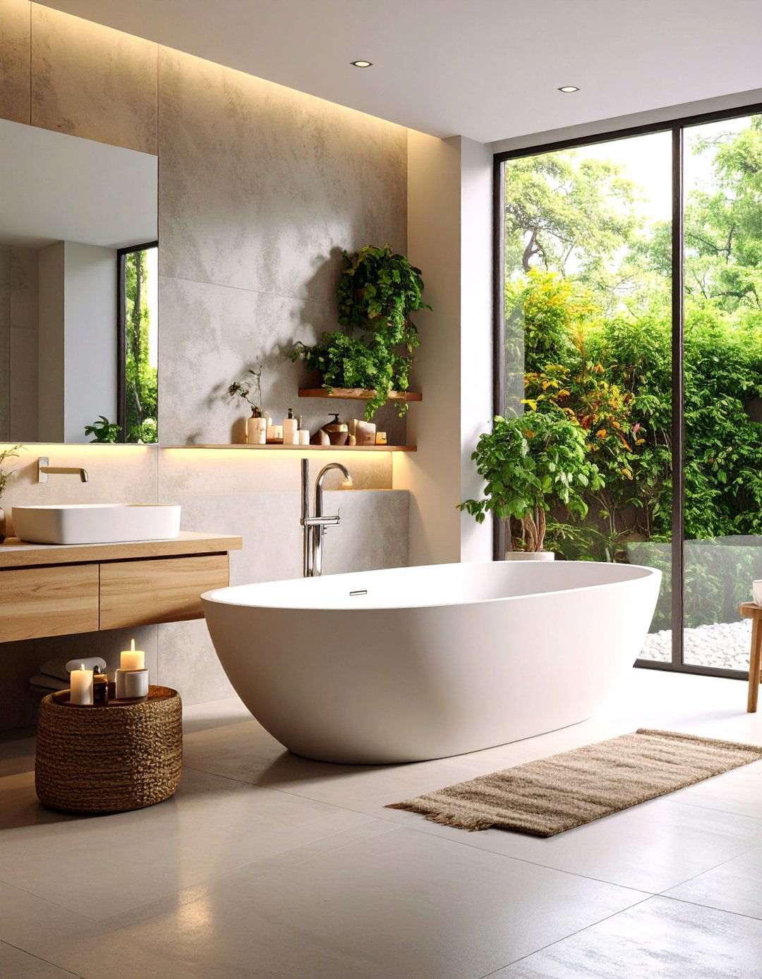 Concrete Bathtub Surrounds - 24 Concrete Bathroom Ideas