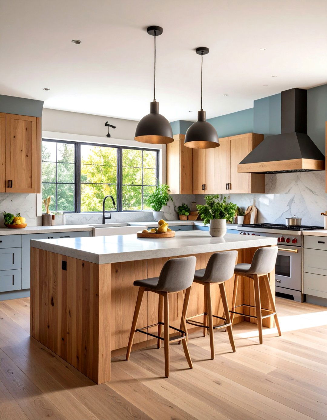Concrete Countertop Farmhouse Island - 24 Farmhouse Kitchen Island Ideas