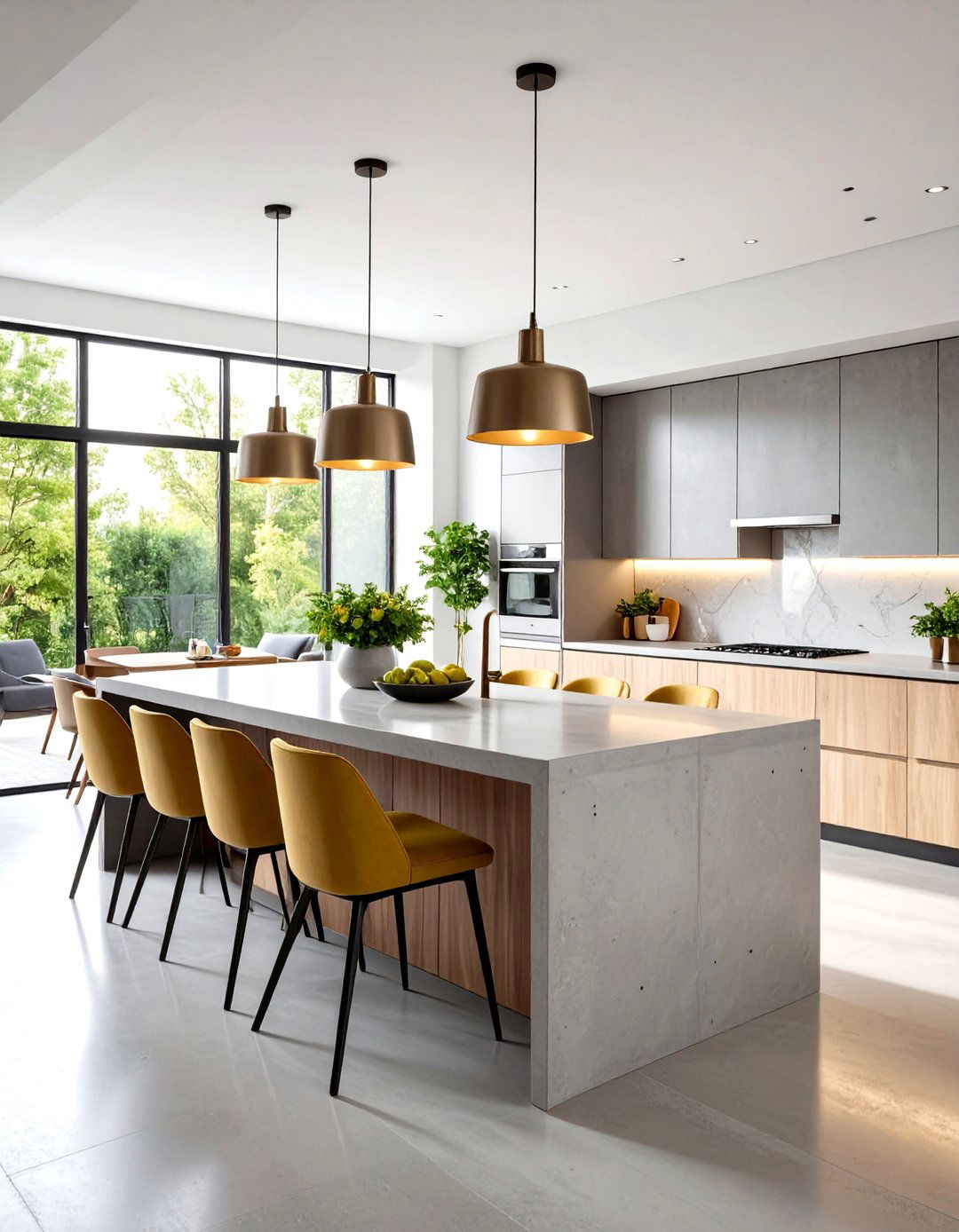 Concrete Countertop Integration - 24 Industrial Dining Room Ideas