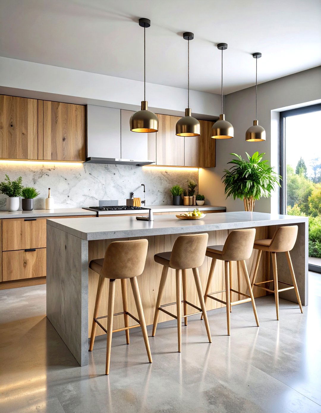 Concrete Countertop Kitchen Bar - 24 Kitchen Bar Ideas