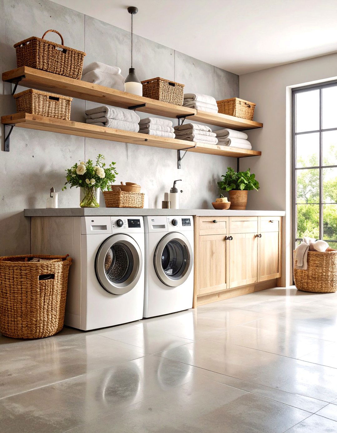 Concrete Countertop Laundry Room - 24 Farmhouse Laundry Room Ideas