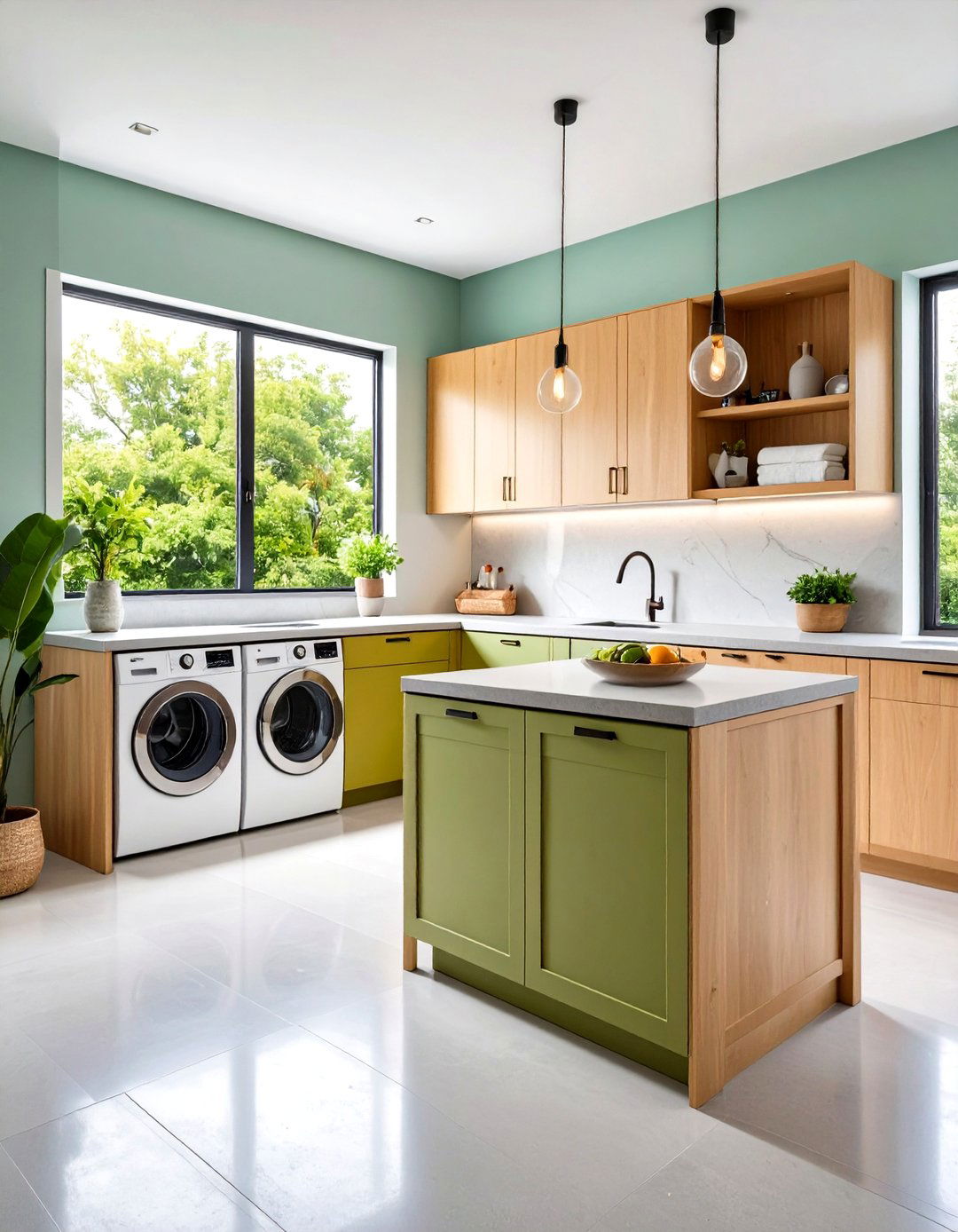 Concrete Countertop Modernism - 24 dark & moody laundry room ideas
