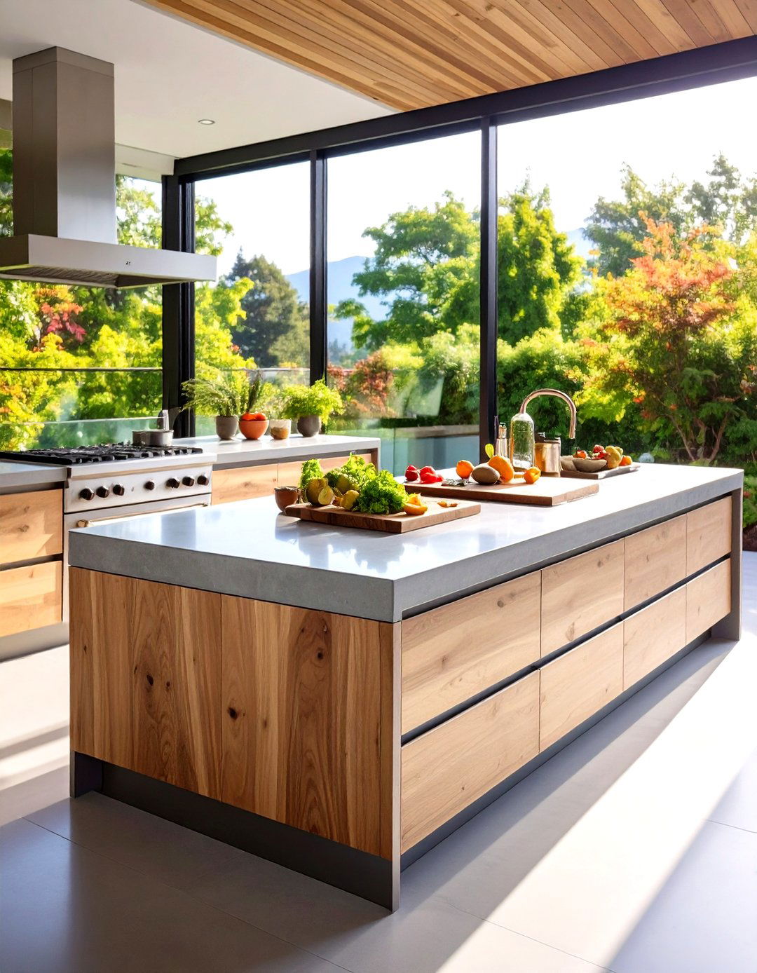 Concrete Countertops with Integrated Features - 24 Outdoor Kitchen Countertop Ideas