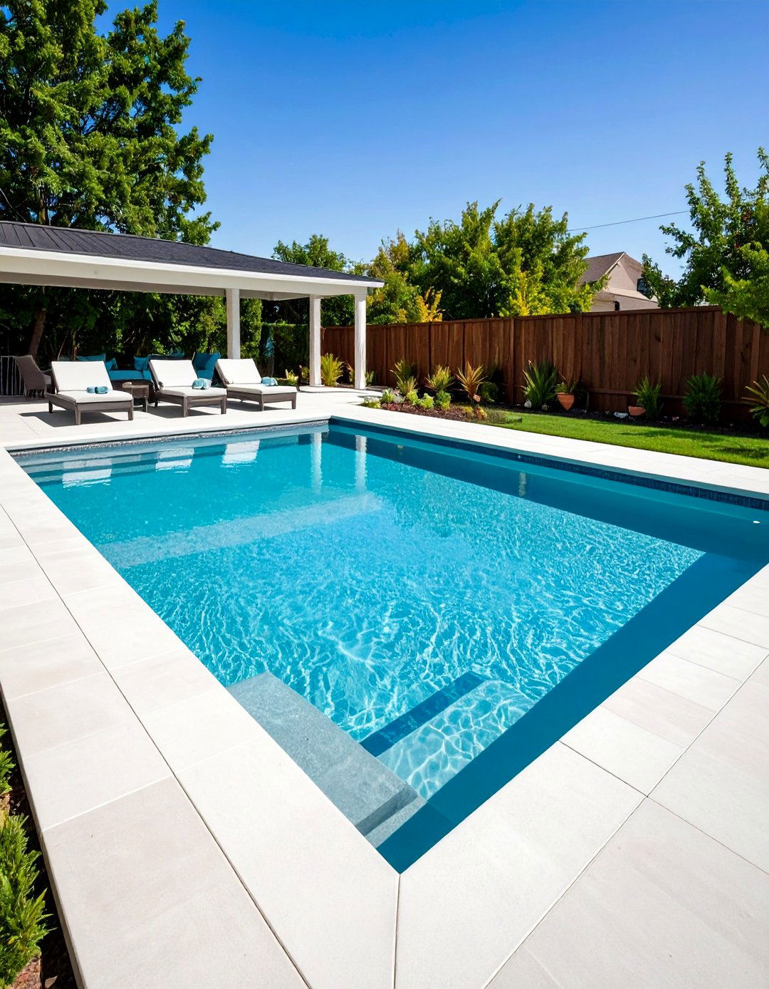 Concrete Deck Integration - 24 Rectangle Pool With Hot Tub