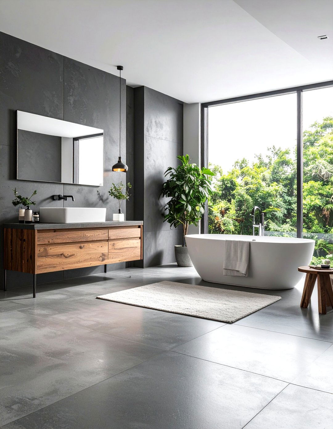 Concrete Effect Porcelain Floors - 24 Bathroom Flooring Ideas