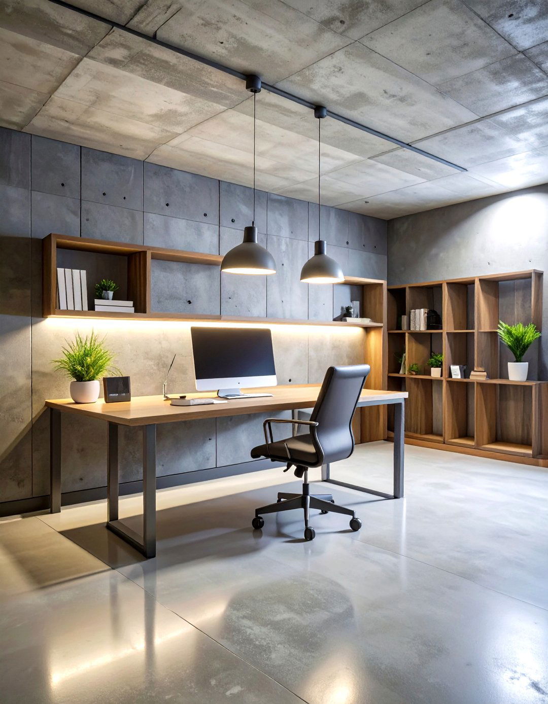 Concrete Finish Basement Accent Wall - 24 Basement Accent Wall Ideas