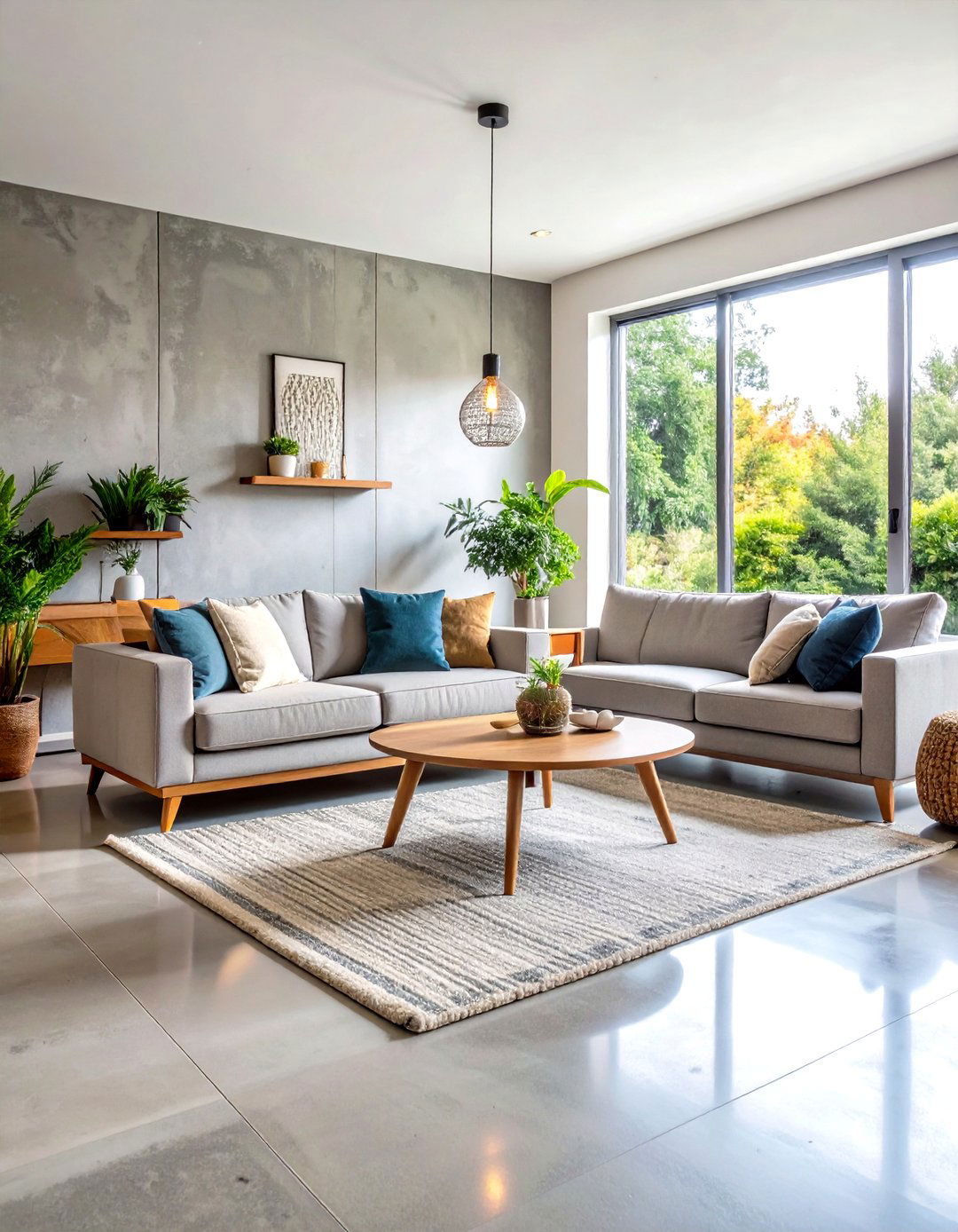 Concrete Floor Foundation Designs - 24 Industrial Living Room Ideas