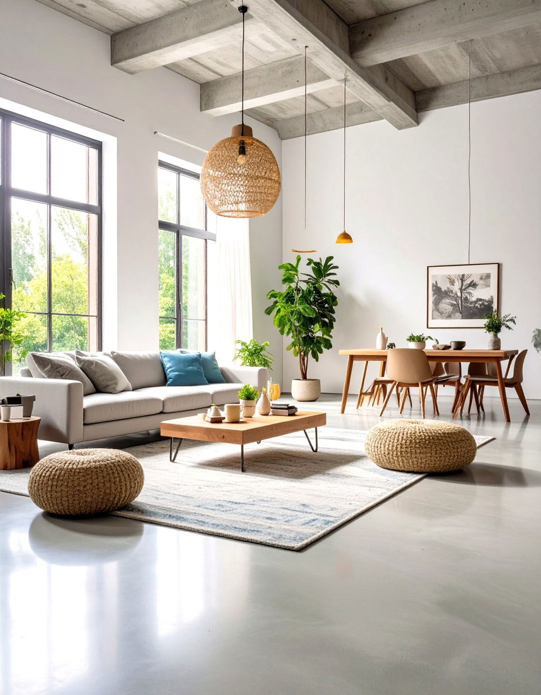 Concrete Floor Modern Loft Style - 24 Loft Ideas