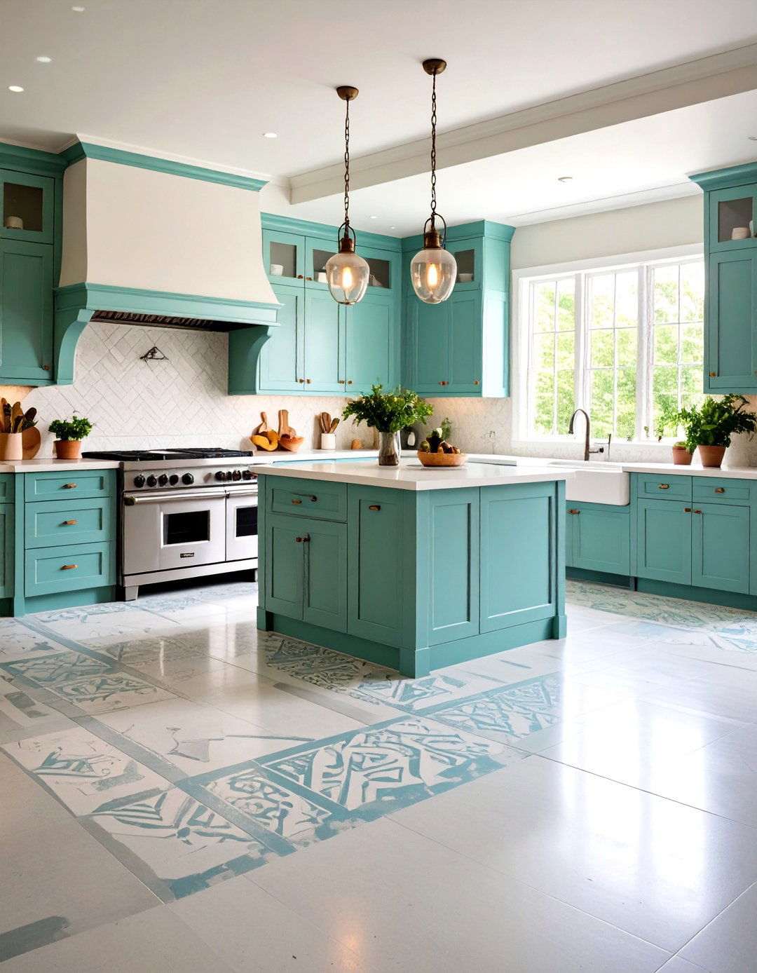 Concrete Floor Stencil Designs - 24 Concrete Floor Kitchen Ideas
