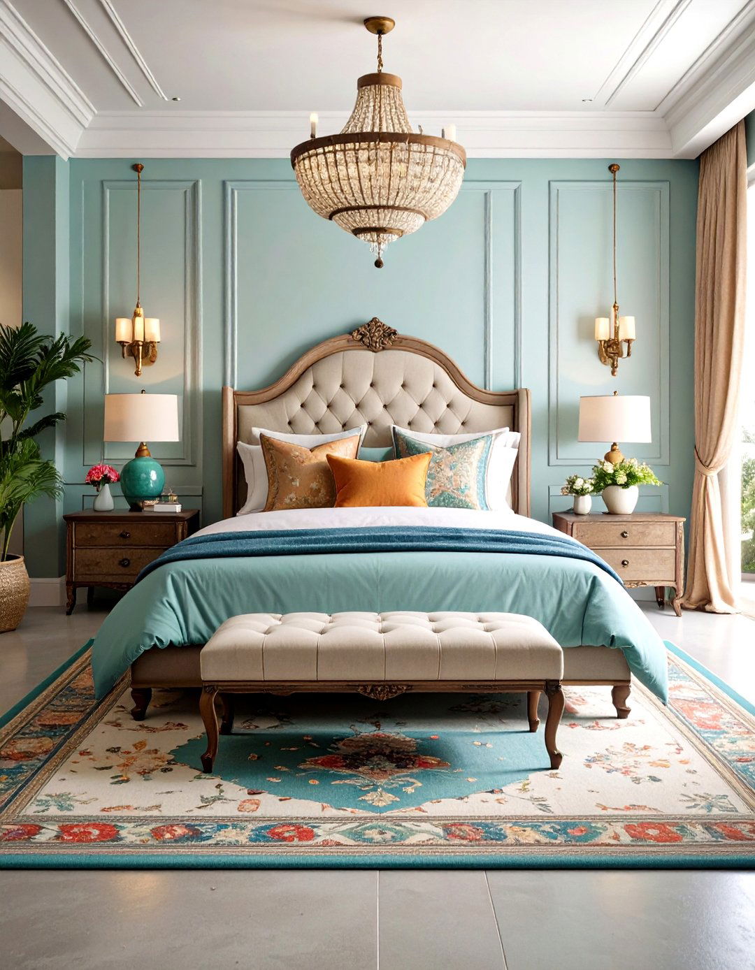 Concrete Floors with Decorative Borders - 24 Concrete Floor Bedroom Ideas