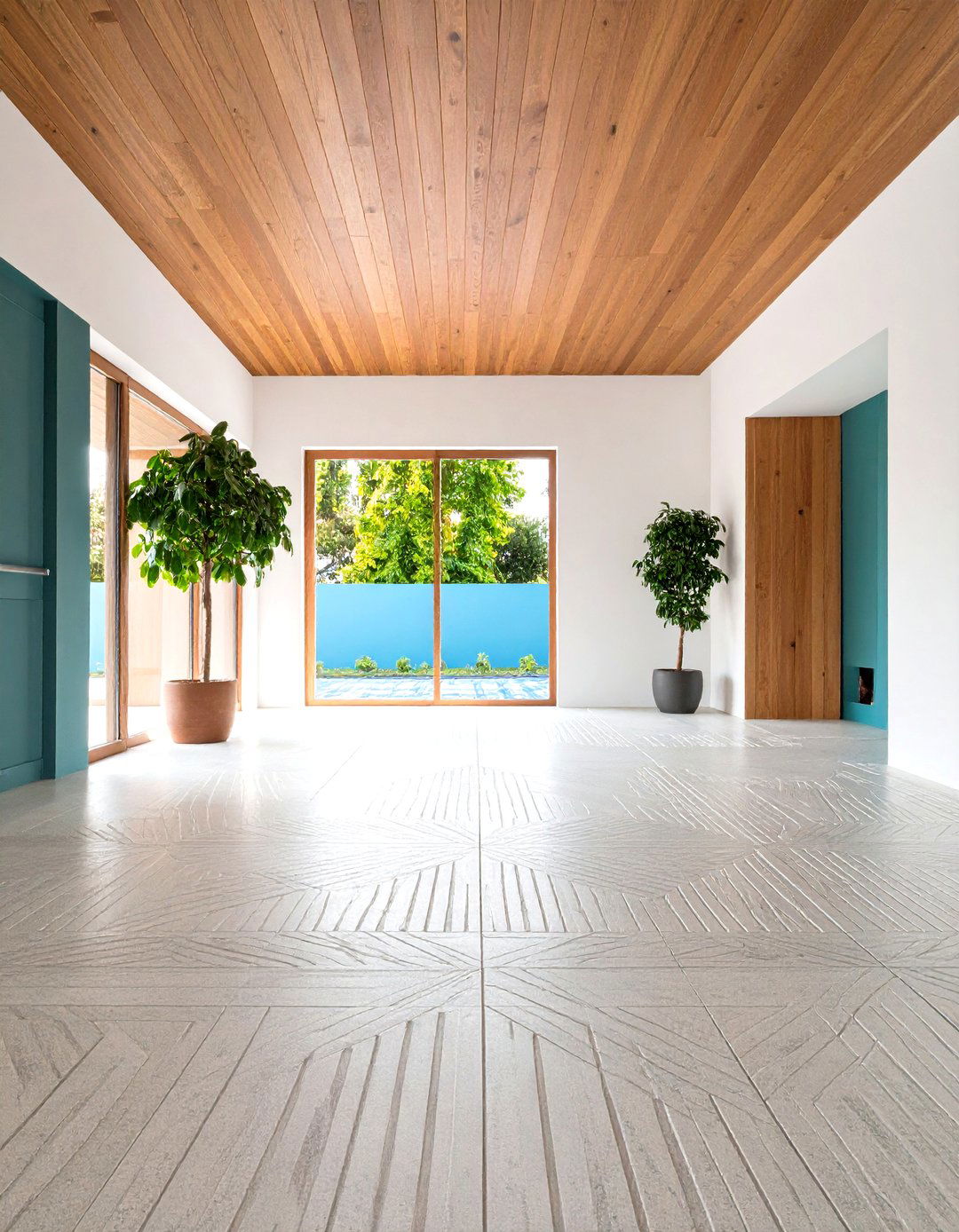 Concrete Floors with Decorative Saw Cut Patterns - 24 Concrete Floor Design Ideas