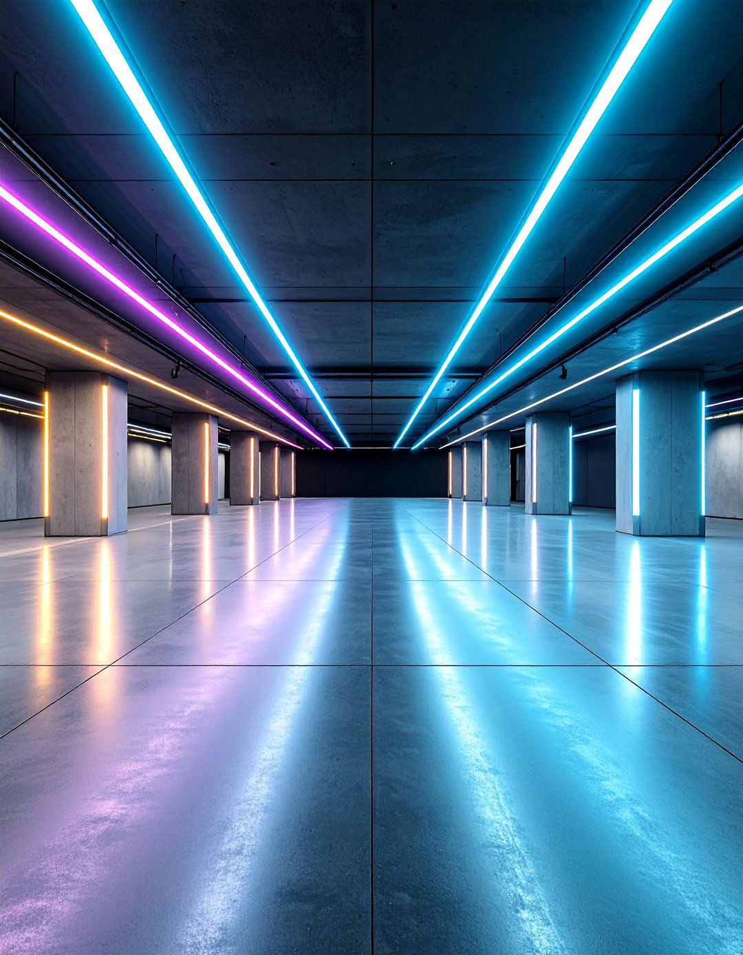 Concrete Floors with Integrated LED Lighting Systems - 24 Concrete Floor Design Ideas