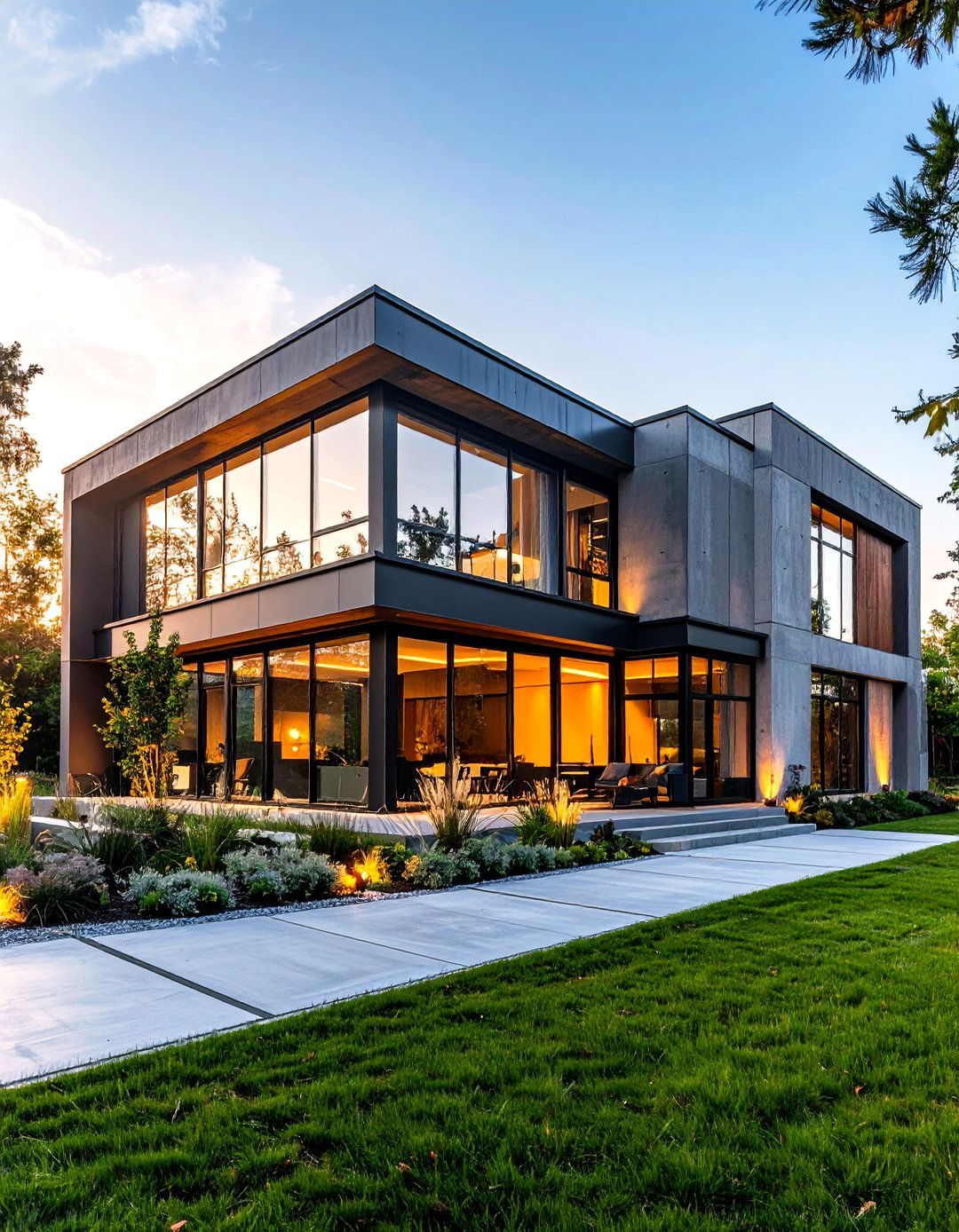 Concrete Gray Exterior Industrial Style - 24 Gray Exterior House Paint Ideas