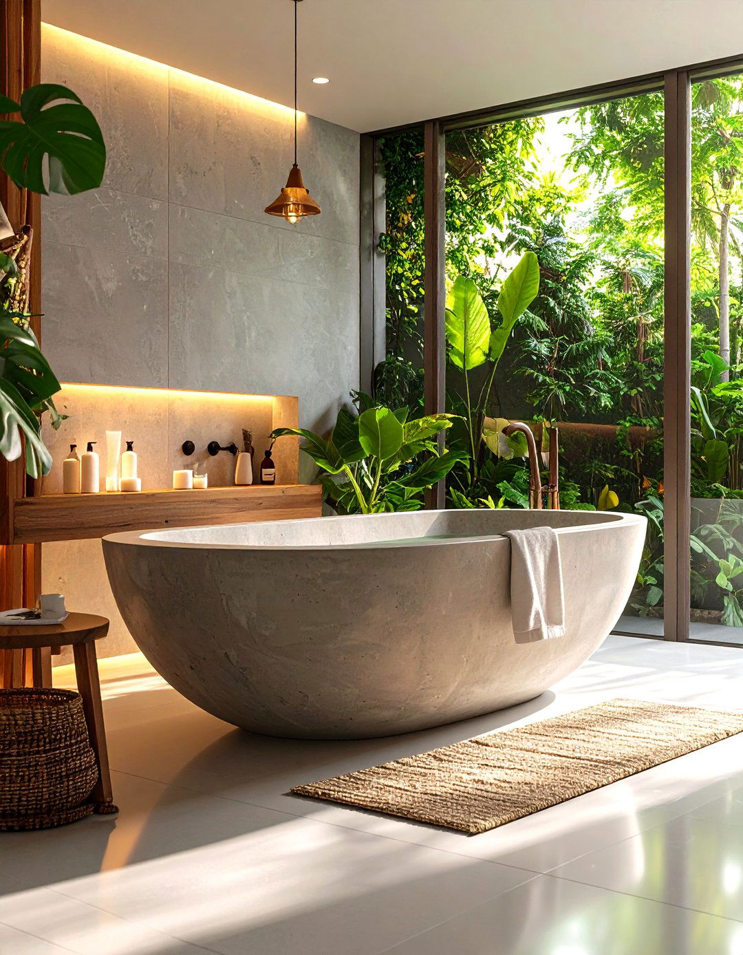 Concrete Japanese Soaking Tubs - 24 Concrete Bathroom Ideas