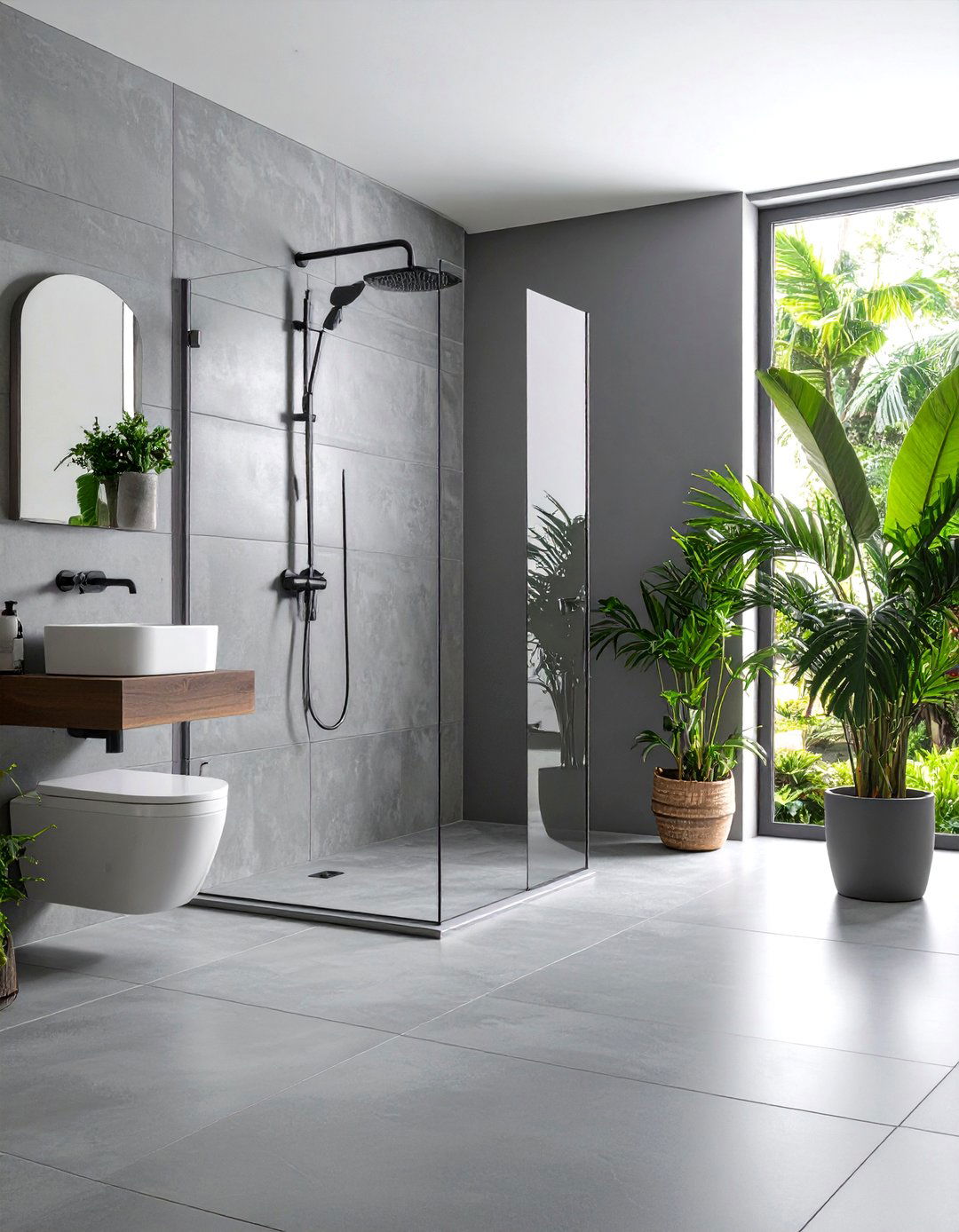 Concrete Look Porcelain Shower Floors - 24 Shower Floor Tile Ideas