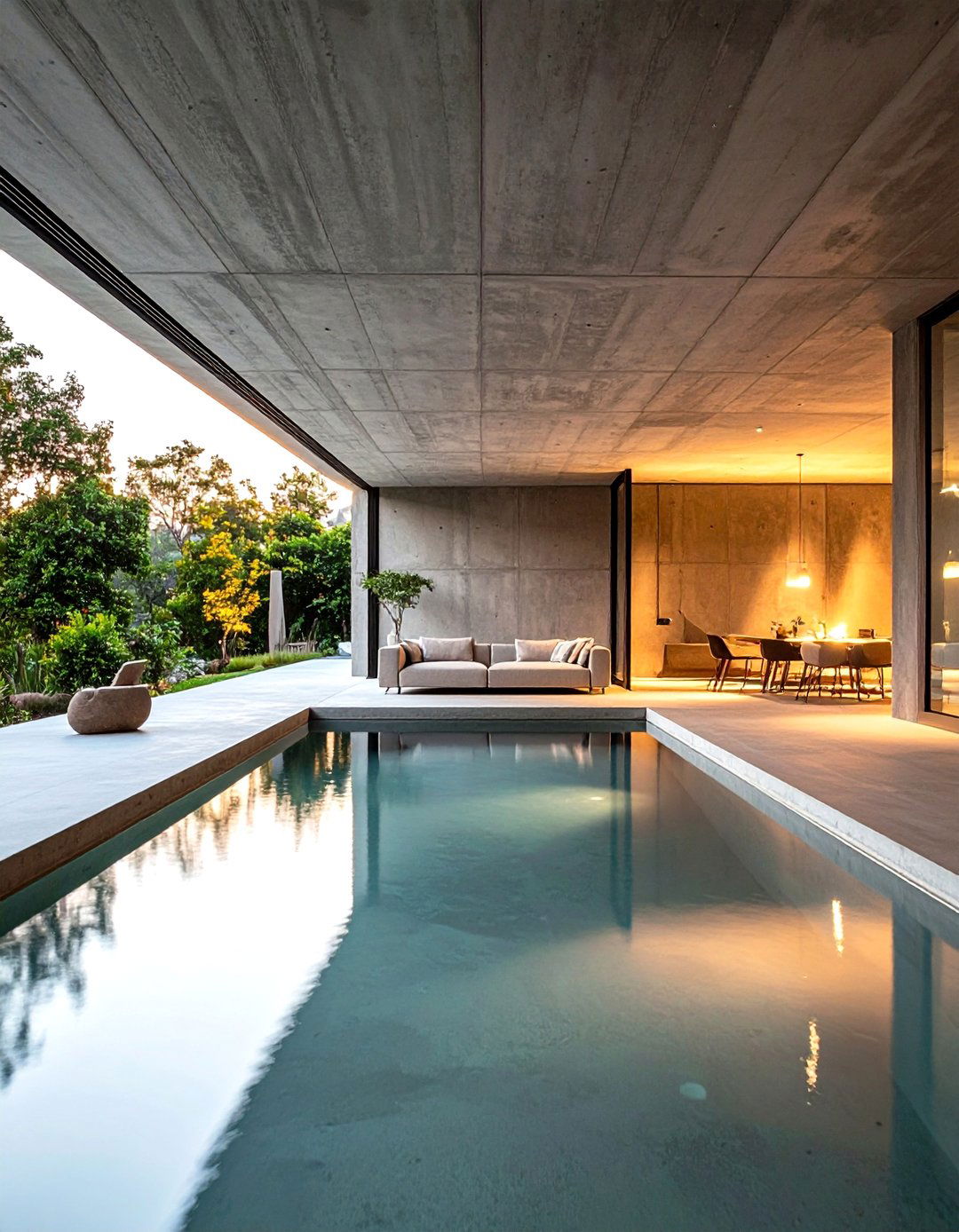 Concrete Modern Architectural Statement - 24 Sunken Living Room Ideas