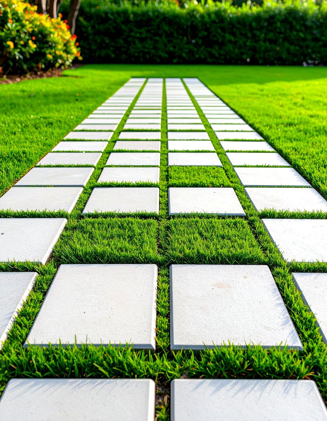 Concrete Paver Grid System Design - 24 Paver Walkway Ideas
