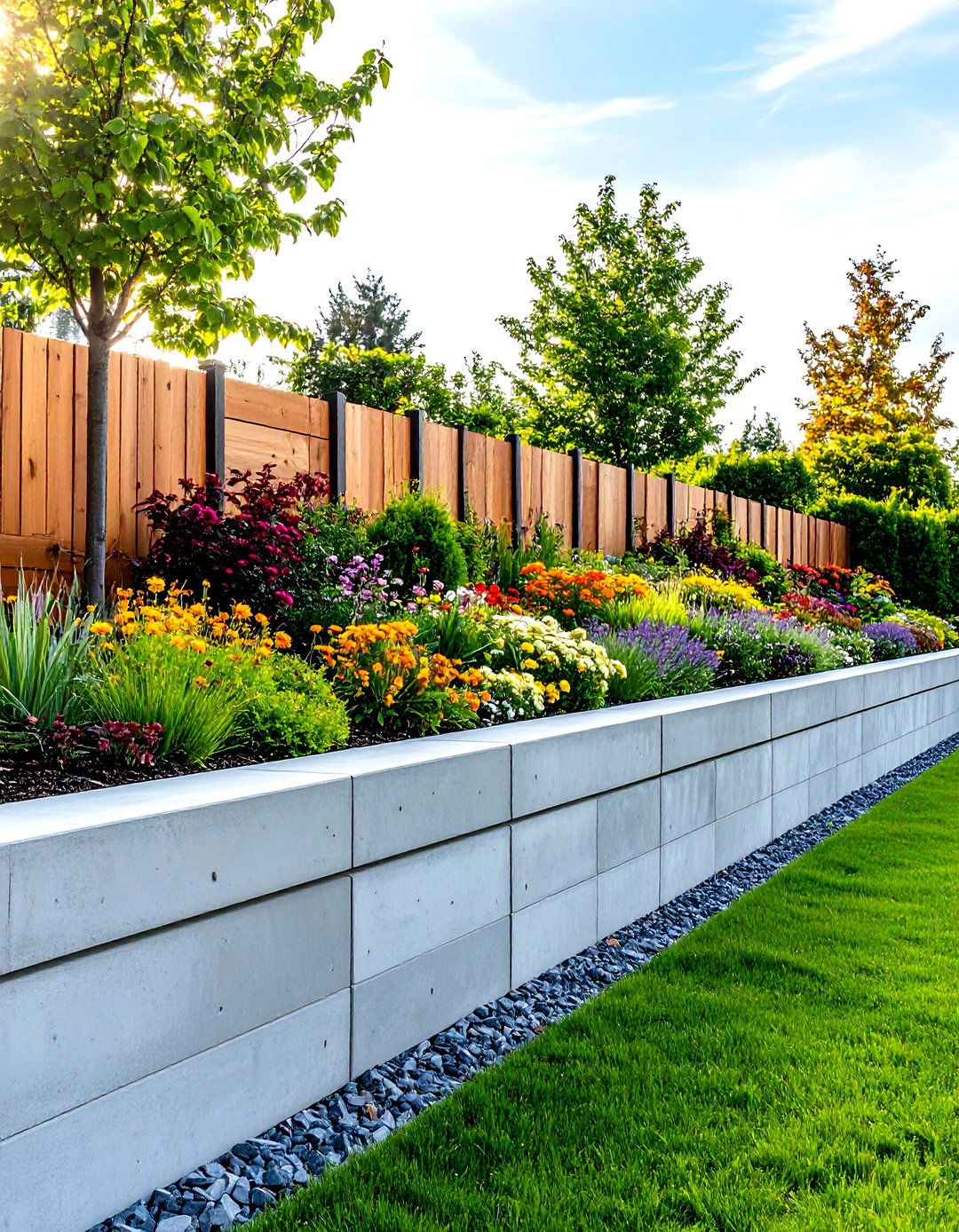 Concrete Sleeper Retaining Wall - 24 Inexpensive Retaining Wall Ideas