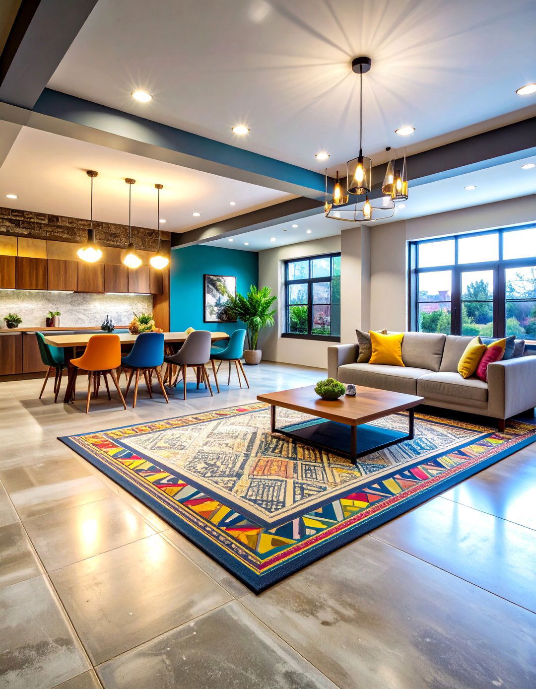 Concrete Stenciling and Border Designs - 24 Concrete Basement Floor Ideas