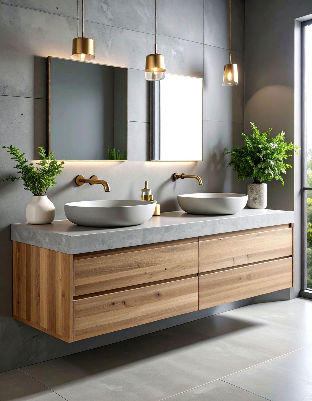 Concrete Vanity Countertops - 24 Concrete Bathroom Ideas