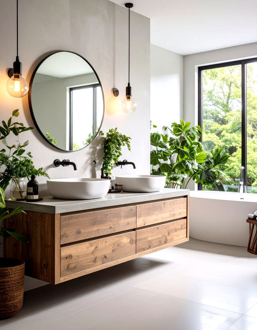 Concrete Vanity with Industrial Hardware Details - 24 Small Bathroom Vanity Ideas