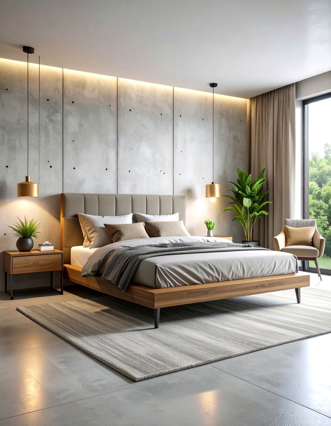 Concrete and Steel Modern Bedroom - 24 Men's Bedroom Ideas