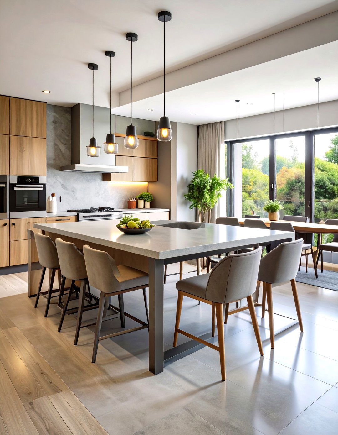 Concrete and Steel Serving Islands - 24 Industrial Dining Room Ideas