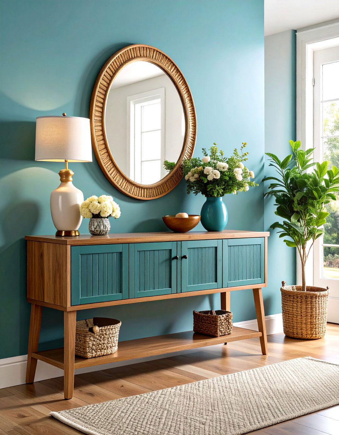 Console Table Mirror Pairing - 24 hallway mirror ideas