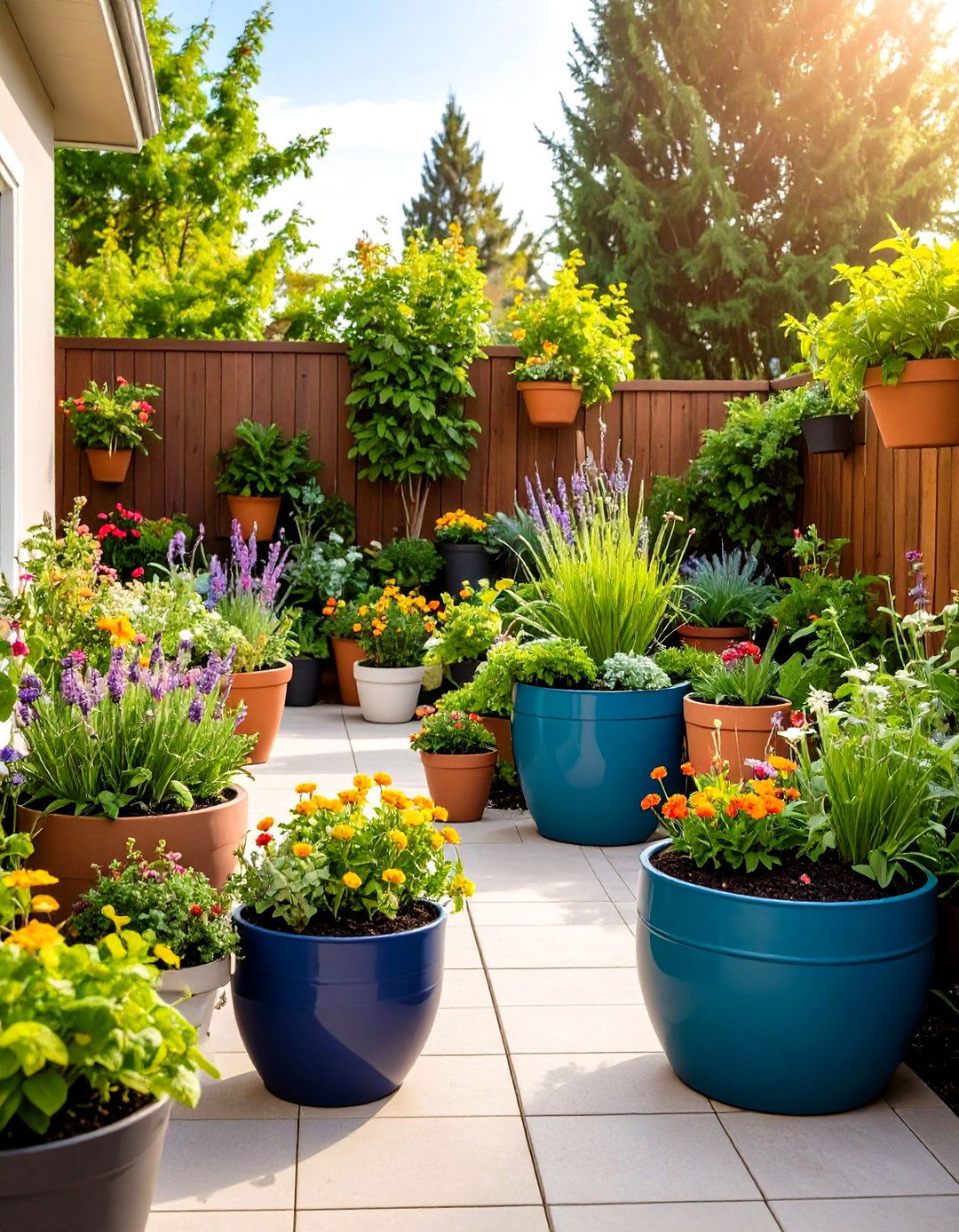 Container Garden Showcase Display - 24 Front Yard Landscaping Ideas