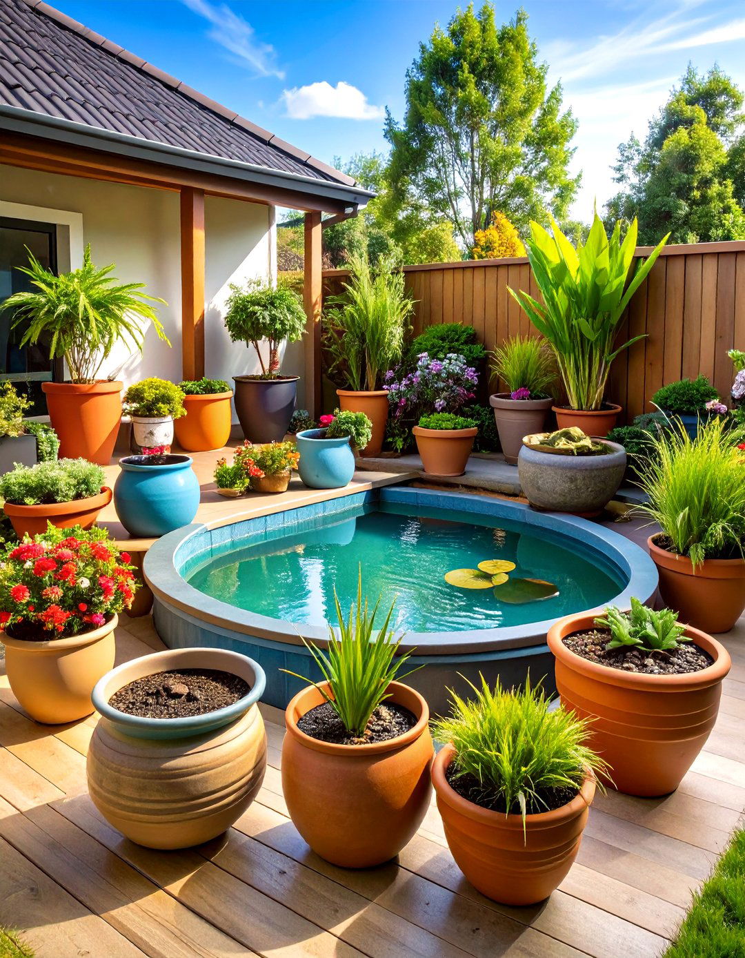 Container Water Garden Collection - 24 Pond Landscaping Ideas