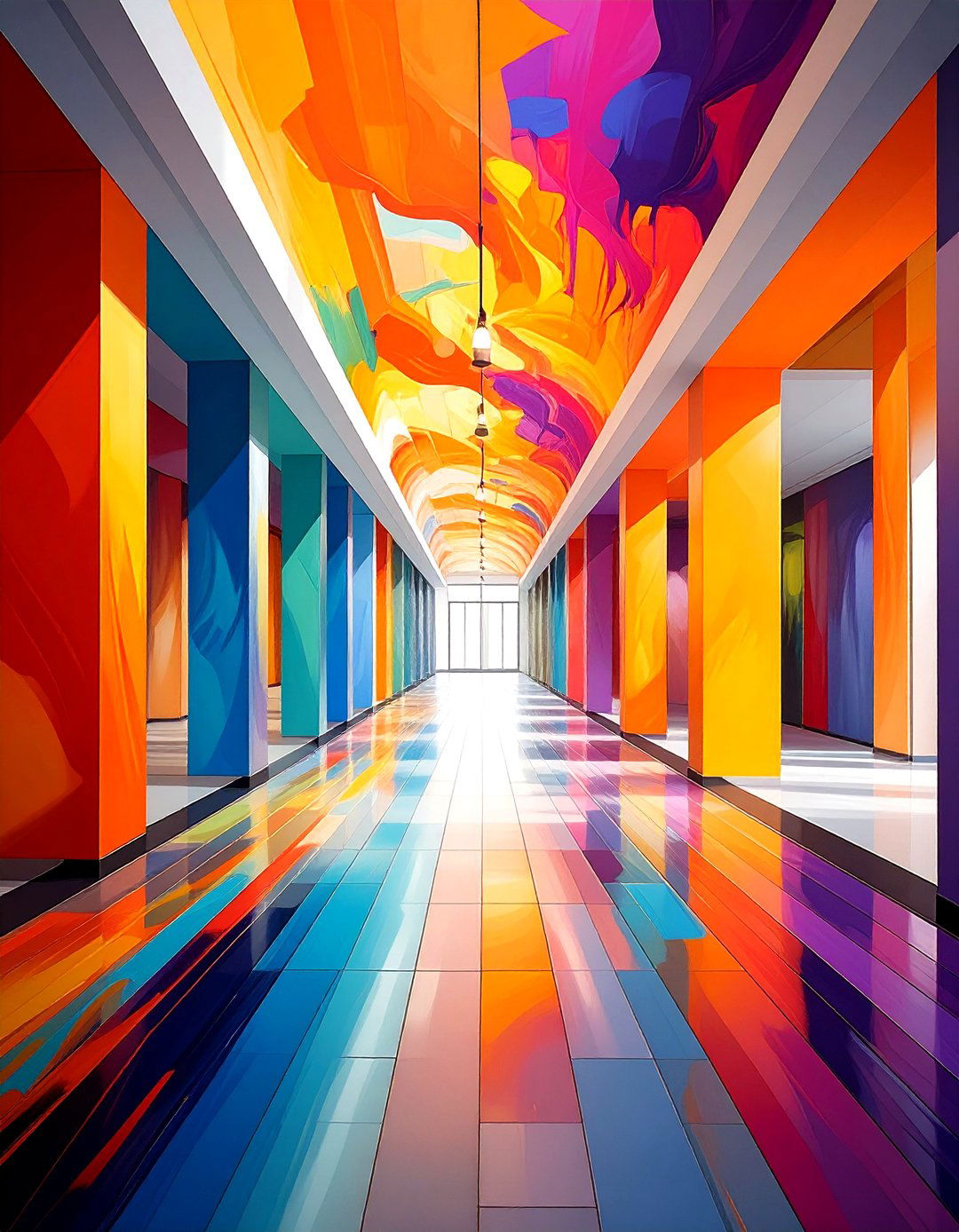Contemporary Abstract Artistry - 24 Hallway Wallpaper Ideas