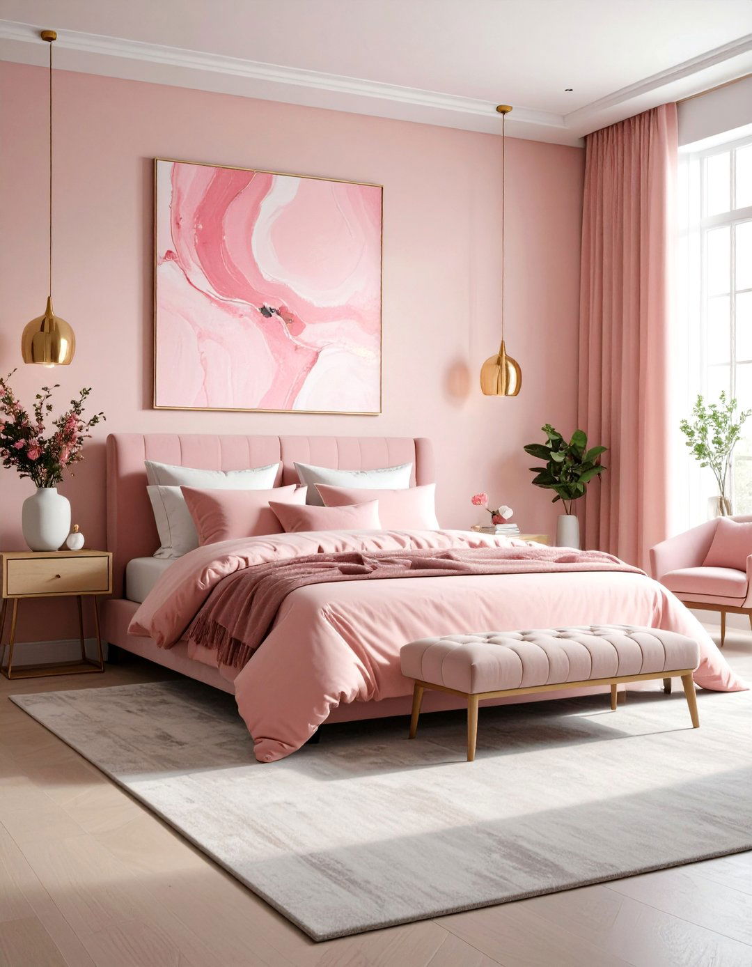 Contemporary Art Blush Pink Bedroom - 24 Blush Pink Bedroom Ideas