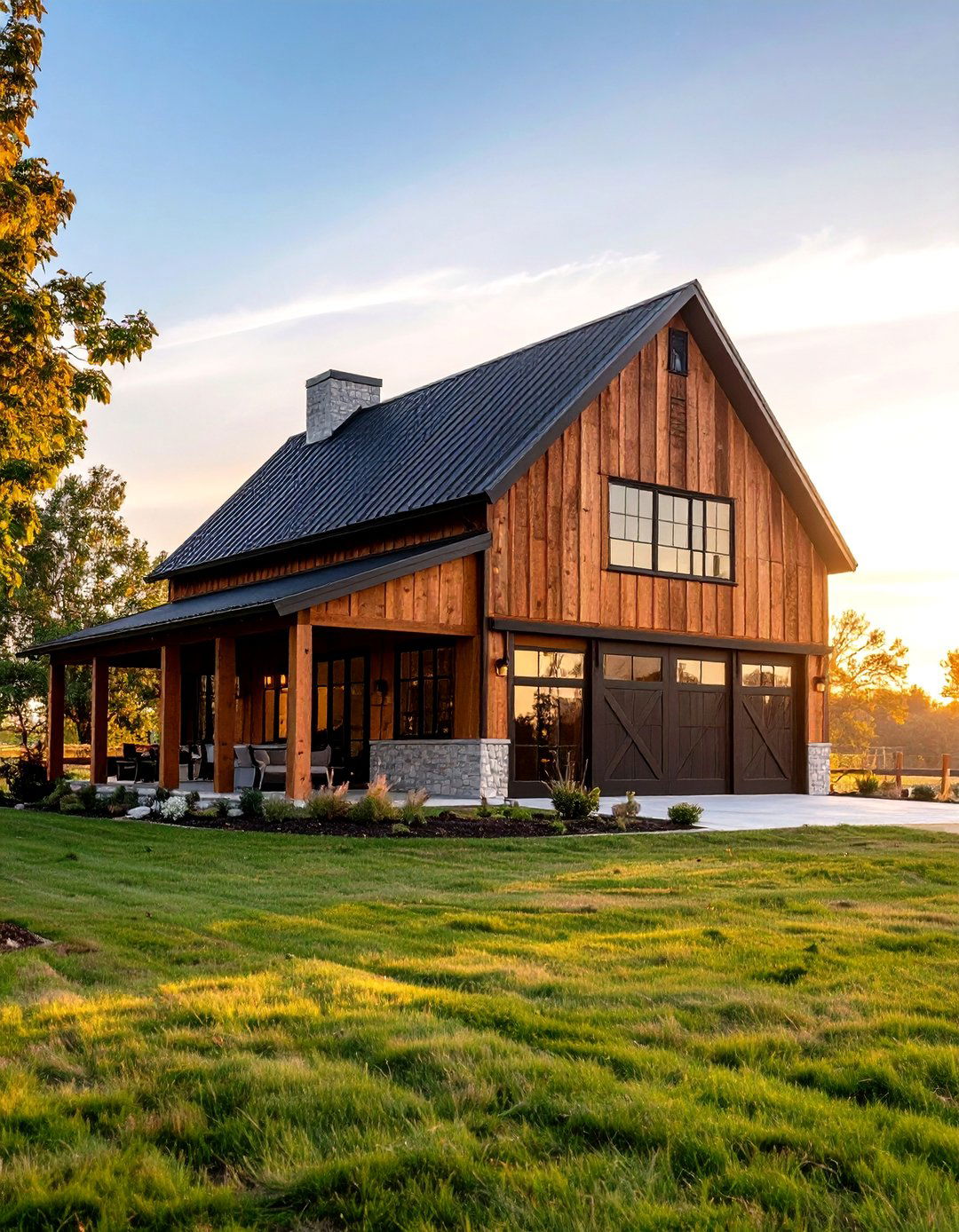 Contemporary Barn Style - 24 houses with black roofs