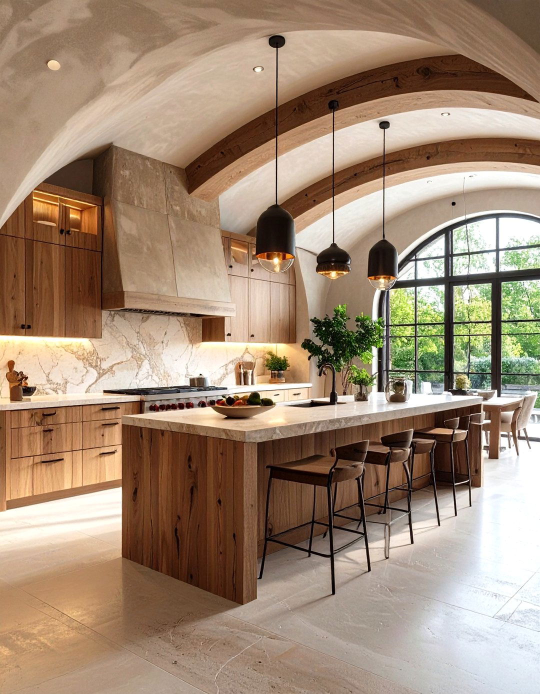 Contemporary Barrel Vault Kitchen - 24 Vaulted Ceiling Kitchen Ideas