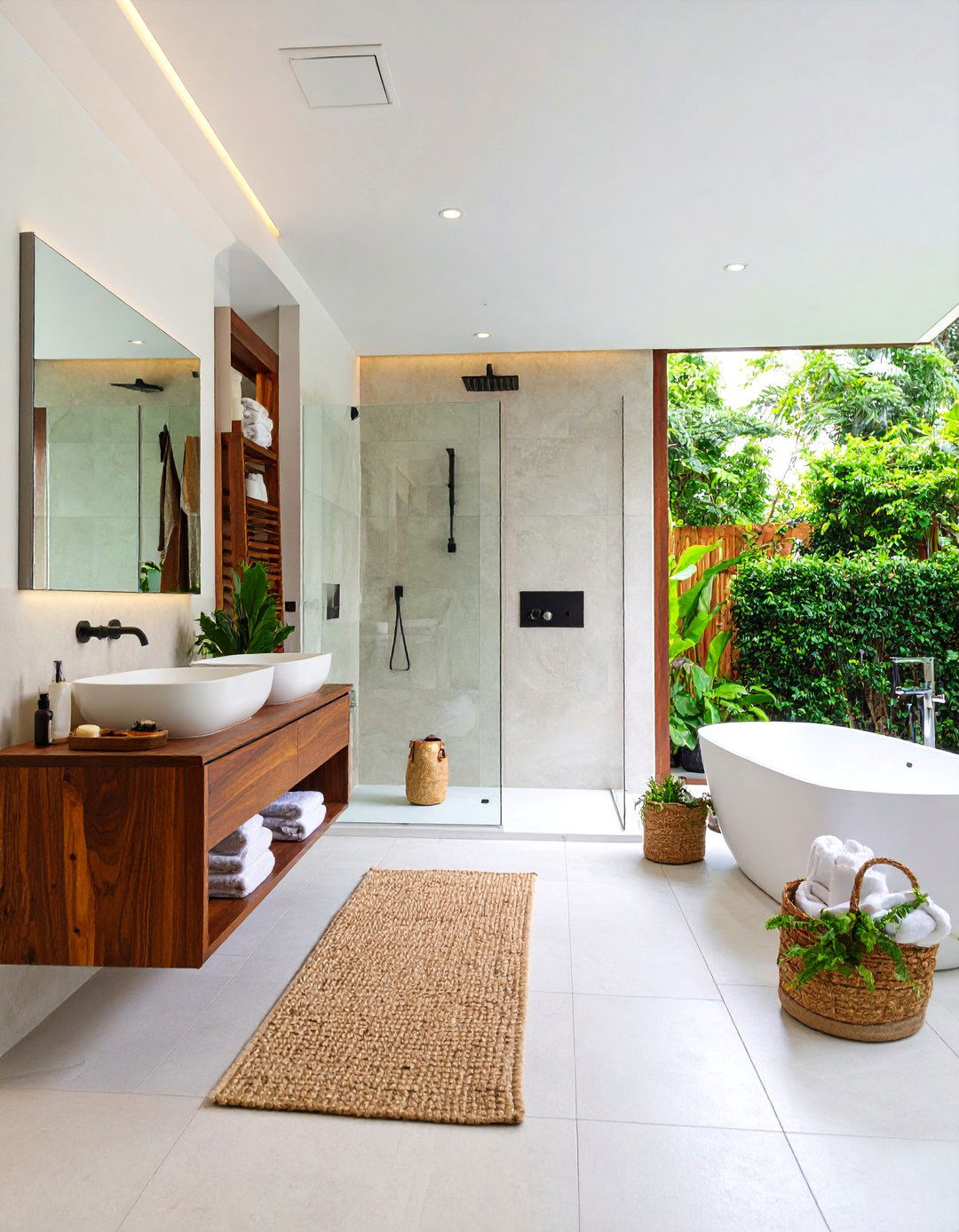 Contemporary Bathroom with Spa Like Features - 24 Apartment Decorating Ideas