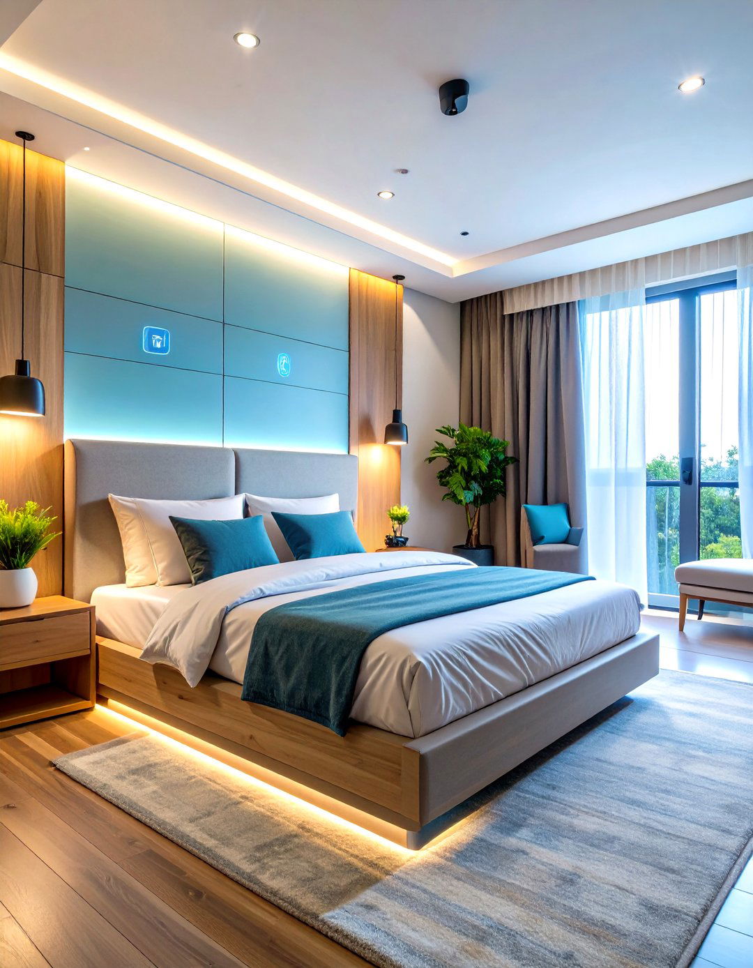 Contemporary Bedroom with Smart Home Integration - 24 Modern Bedroom Ideas